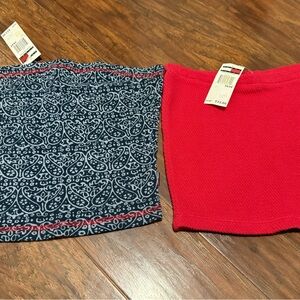 Vintage Tommy Hilfiger Red and Blue Patterned Tube top Set